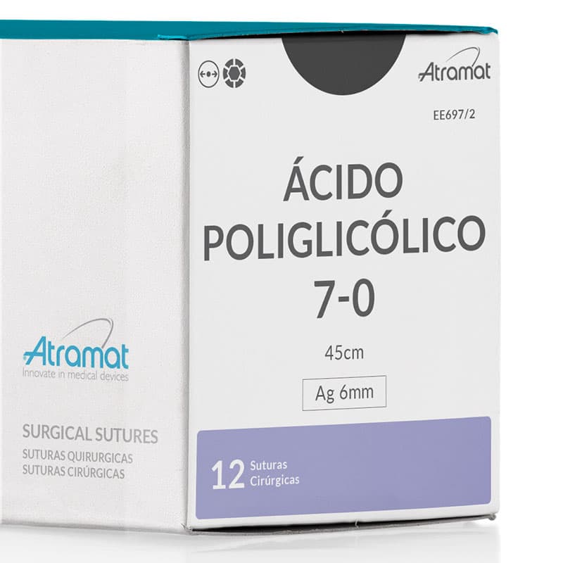Fio de Sutura 7-0 Ácido Poliglicólico Violeta 12 Envelopes - Atramat