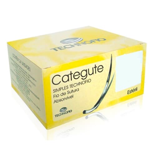 Fio de Sutura Categute Simples CS07MR40 com 24 Env Technofio
