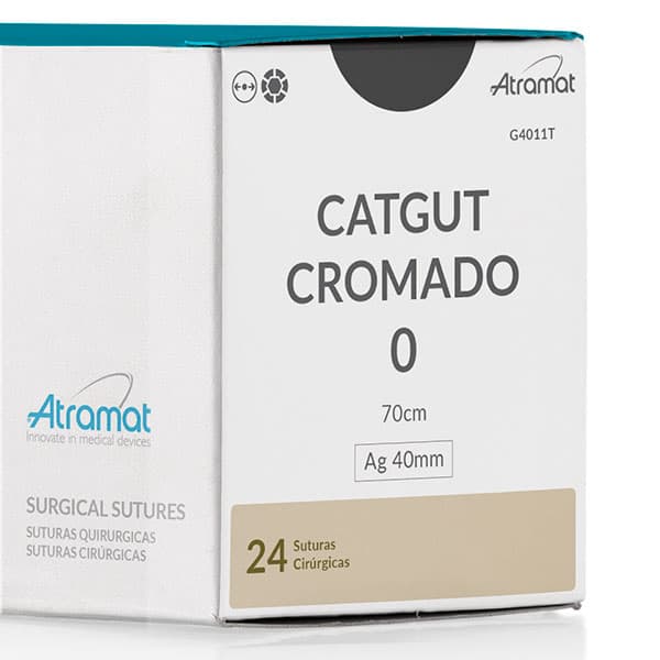 Fio de Sutura 0 Catgut Cromado Ocre 24 Envelopes - Atramat