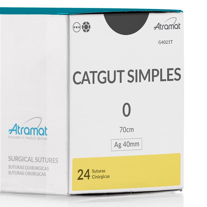 Fio de Sutura 0 Catgut Simples 24 Envelopes - Atramat
