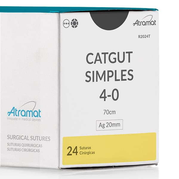 Fio de Sutura 4-0 Catgut Simples 24 Envelopes - Atramat