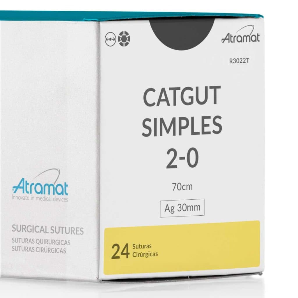Fio de Sutura 2-0 Catgut Simples 24 Envelopes - Atramat