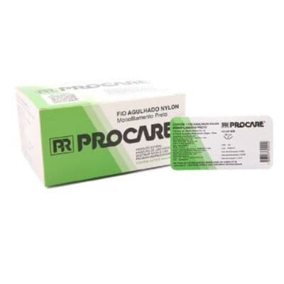 Fio de Sutura Nylon Preto 2.0 - 24 Envelopes - Procare