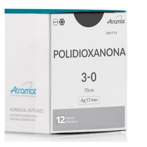 Fio de Sutura 3-0 PDX Polidioxanona Violeta 12 Envelopes - Atramat