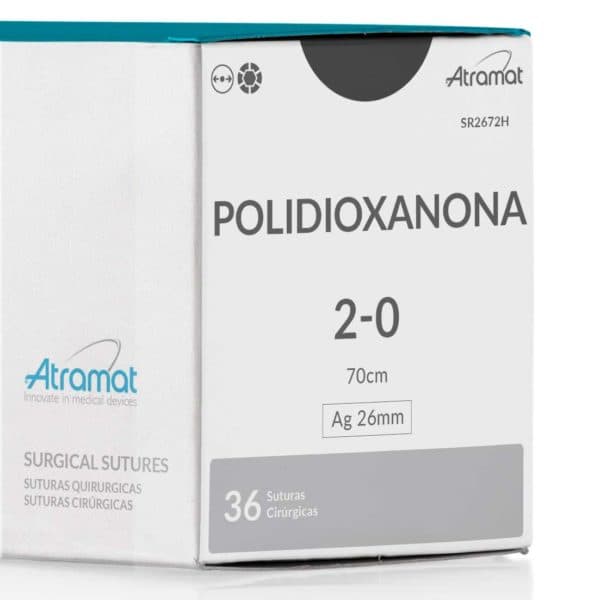 Fio de Sutura 2-0 PDX Polidioxanona Violeta 36 Envelopes - Atramat