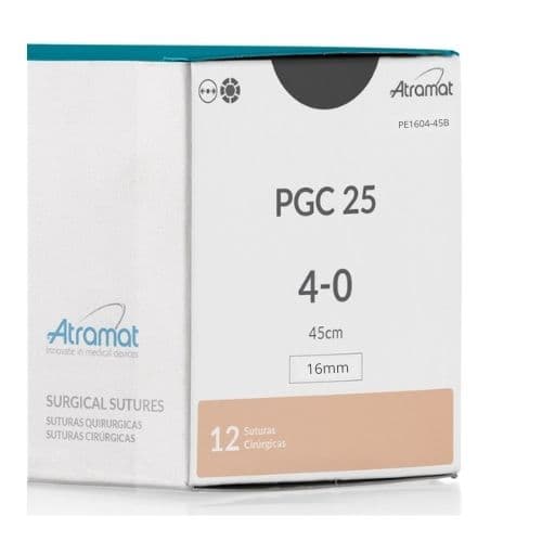 Fio de Sutura 4-0 PGC25 Poliglicolida Incolor 12 Envelopes - Atramat