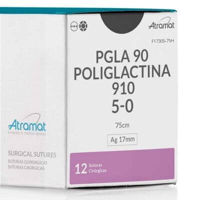 Fio de Sutura 5-0 PGLA90 Poliglactina Violeta 36 Envelopes - Atramat