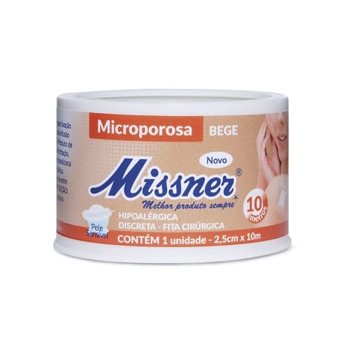 Fita Bege Microporosa Missner 2,5cm X 10m
