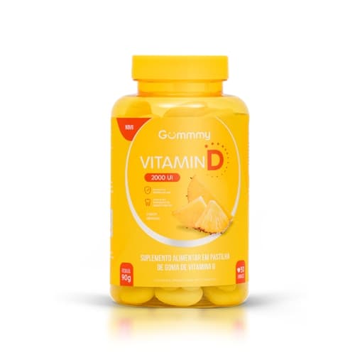 Gummy Vitamina D Sabor Abacaxi 90g Frasco