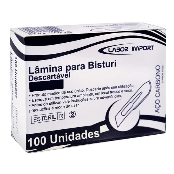 Lamina Bisturi Aco Carbono N23 c/100