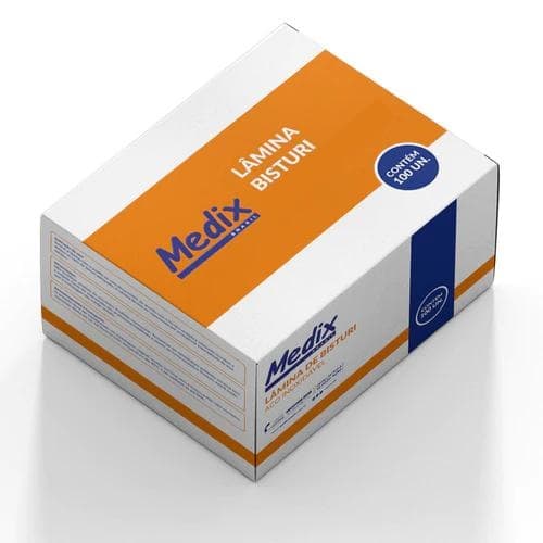 Lâmina De Bisturi de Aço Carbono N°11 com 100 Unidades Medix