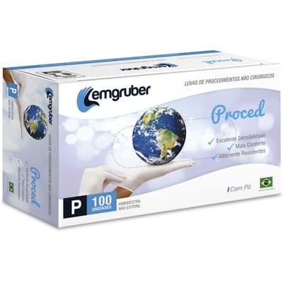 Luva de Procedimento Látex com Pó TAM P Lemgruber 100un