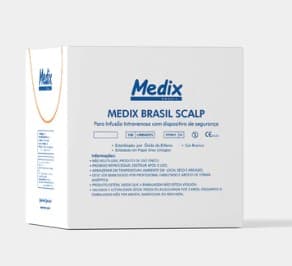 Scalp com Dispositivo de Segurança 23g Luer Lock - 100 Unidades - Medix