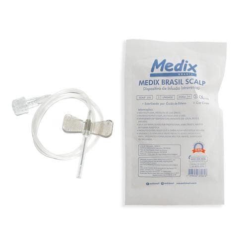 Scalp Para Infusão Intravenosa Polybag 27g Luer Lock com 100 Unidades Medix