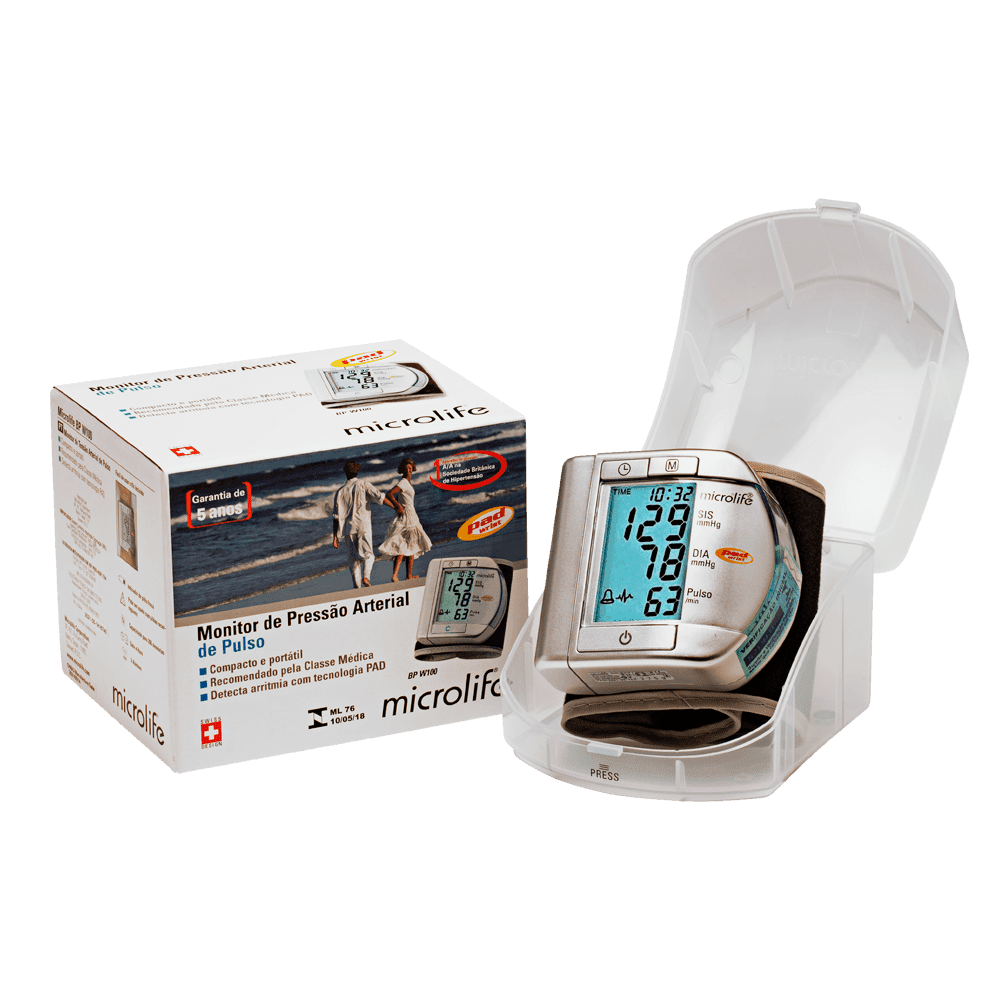 Microlife® Monitor Automático de Pressão Arterial de Pulso Prata BPW100 - MedLevensohn