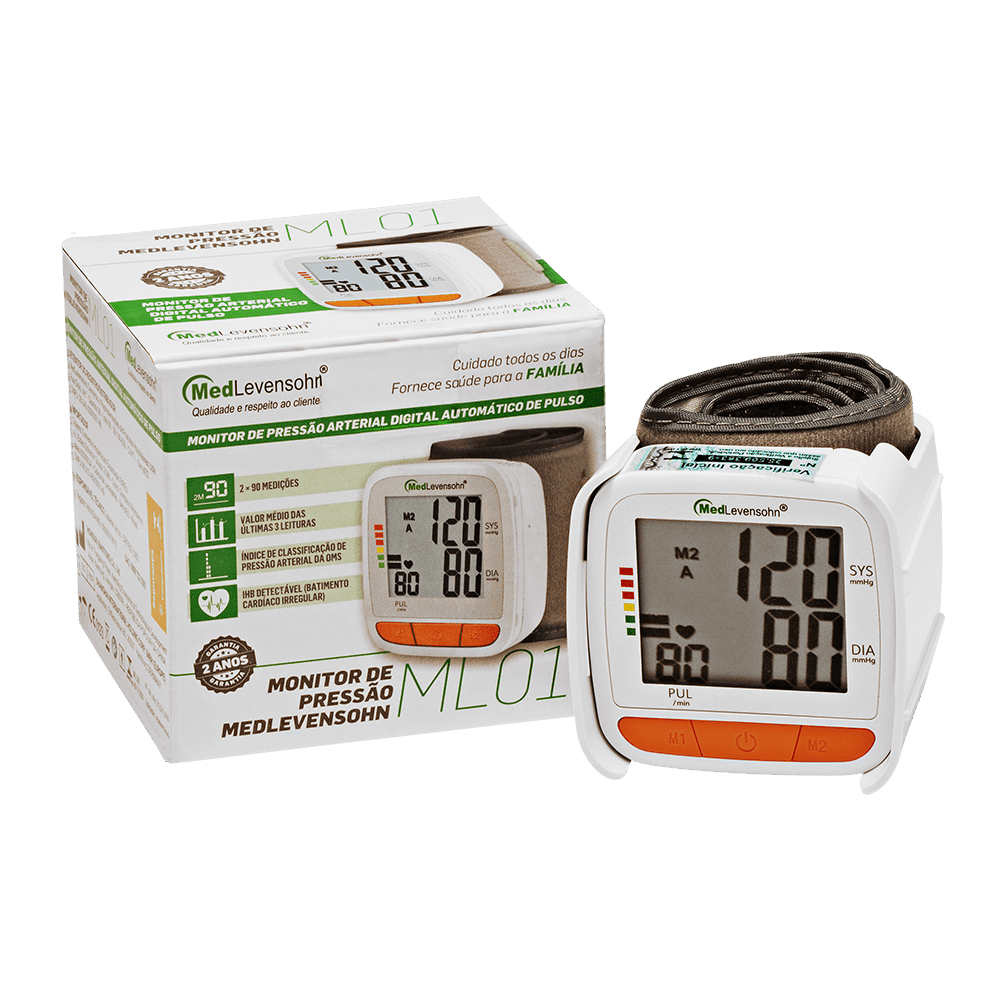 Monitor de Pressão Digital de Pulso ML01 - MedLevensohn