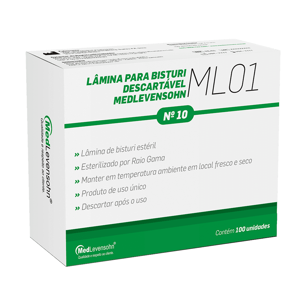 Lâmina para Bisturi Descartável MedLevensohn® ML01 - MedLevensohn