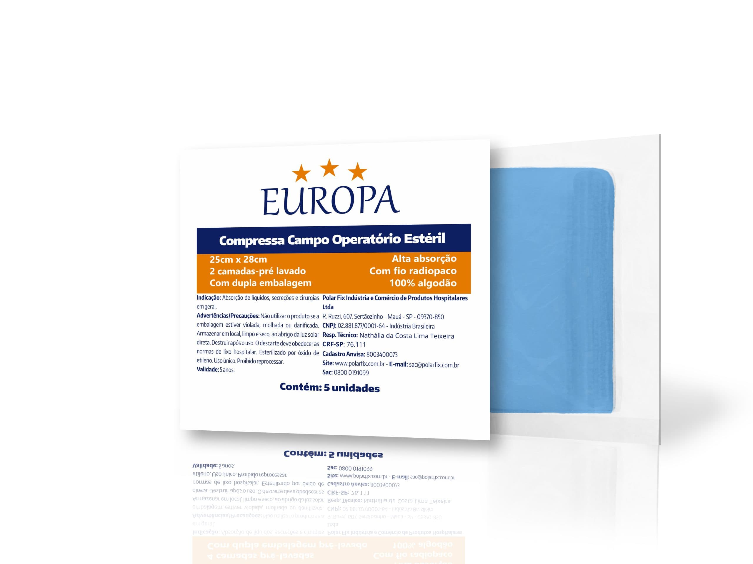 Compressa Campo Operatório Estéril Europa