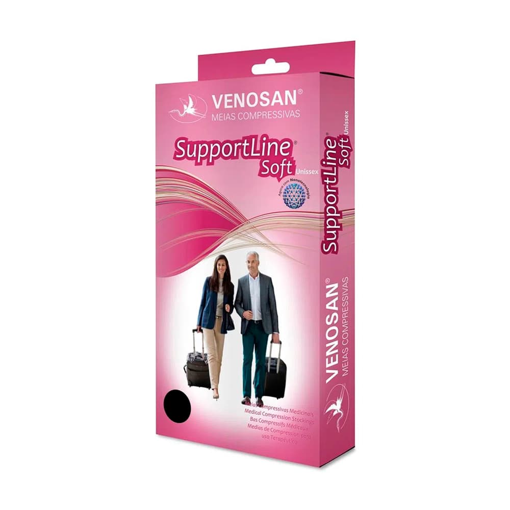 Meia Compressiva Supportlinesoft Pf 3/4 18-22mmhg Ad Venosan (P-Preto) - Portal do Médico