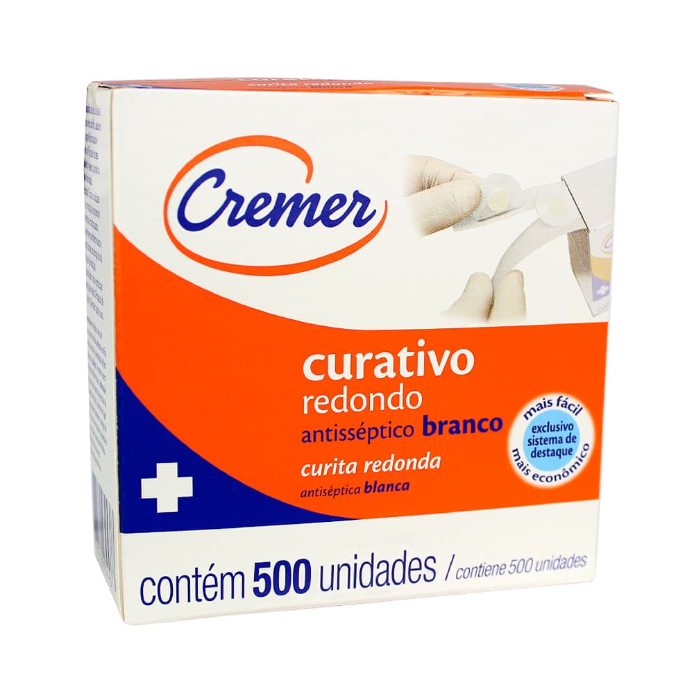 Curativo Redondo Antisseptico Branco C/500 Unidades Cremer - Portal do Médico