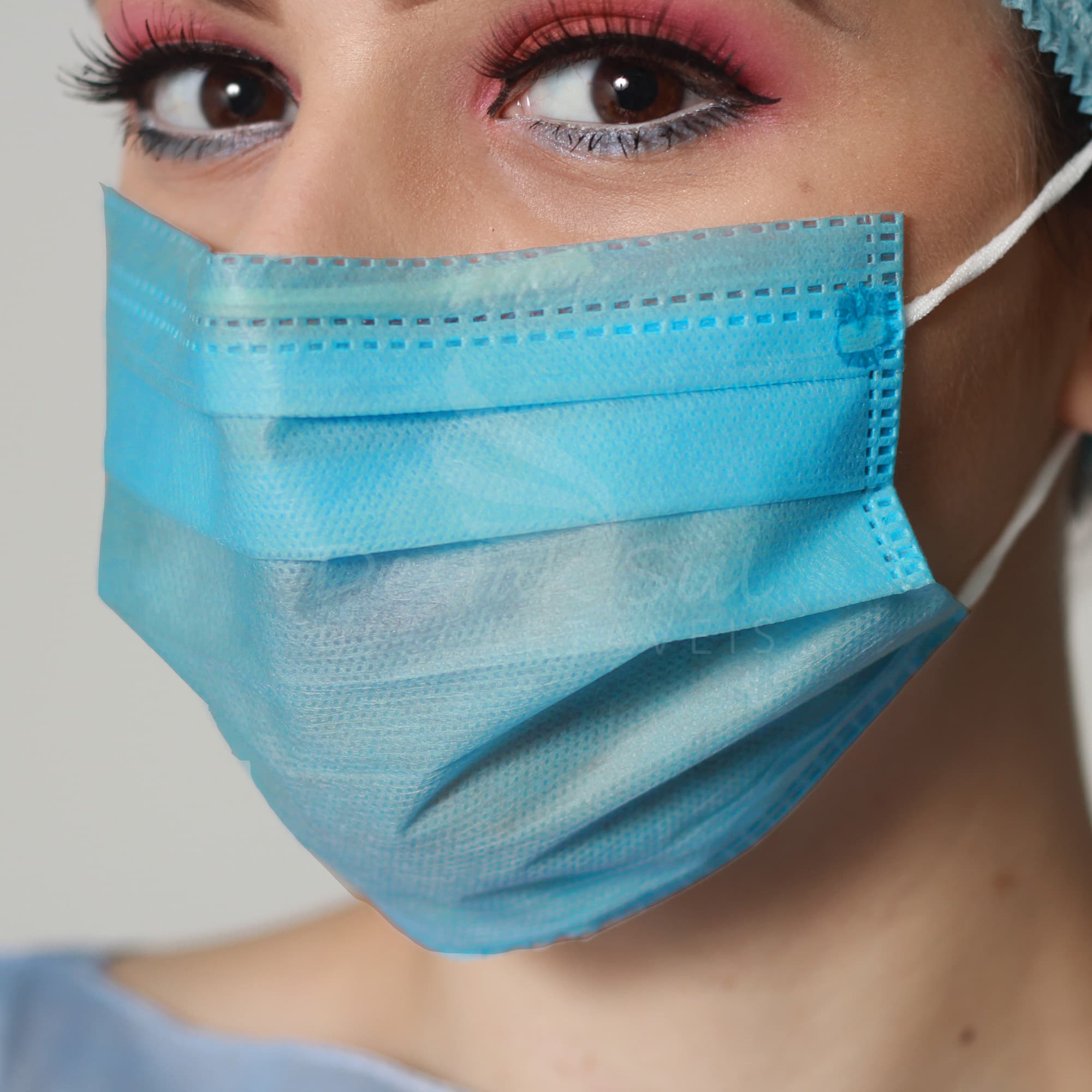 MASCARA AZUL DESTAK TRIPLA ELAST PCT C/50 UN - Portal do Médico