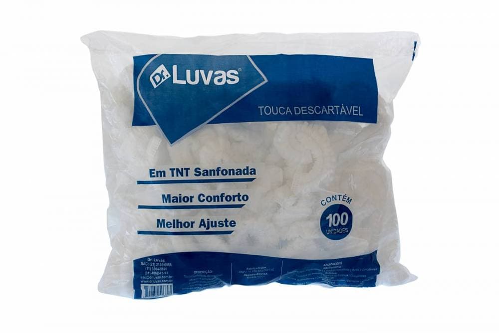 Touca Descartável em TNT Sanfonada Cx c/ 30 Pcts - Dr. Luvas - Portal do Médico
