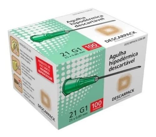 Agulha HiPodérmica Descarpack 25x0,80 Kit C/100 - Portal do Médico