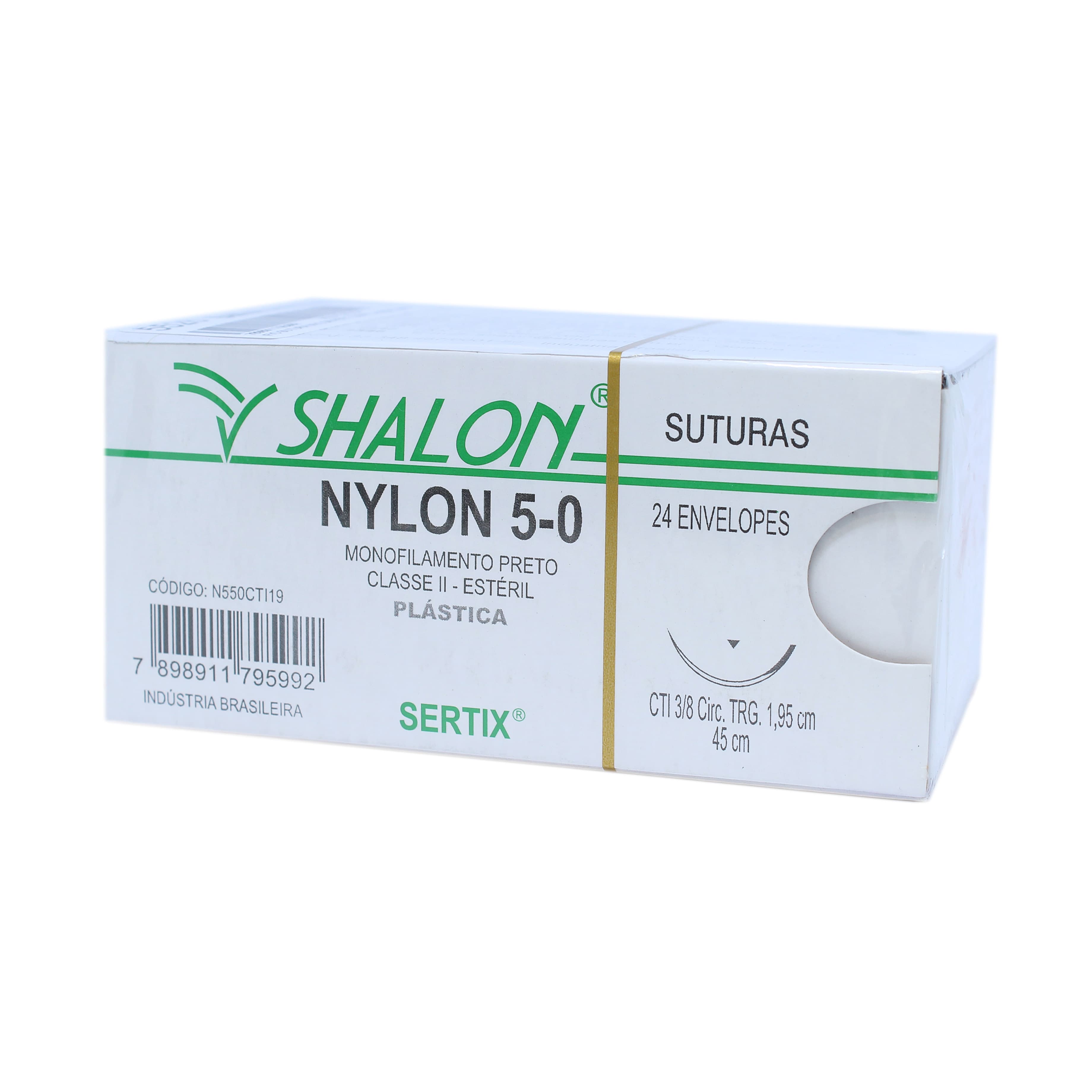 Fio Sutura Nylon Preto Cuticular Tam 5-0 45cm C/24un Shalon (5-0-45cm-Ag3/8cir.Trg1.95) - Portal do Médico
