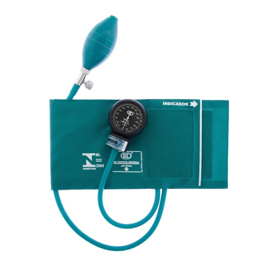 Aparelho de Pressão Esfigmomanômetro Adulto Nylon Velcro Verde - BIC - Portal do Médico