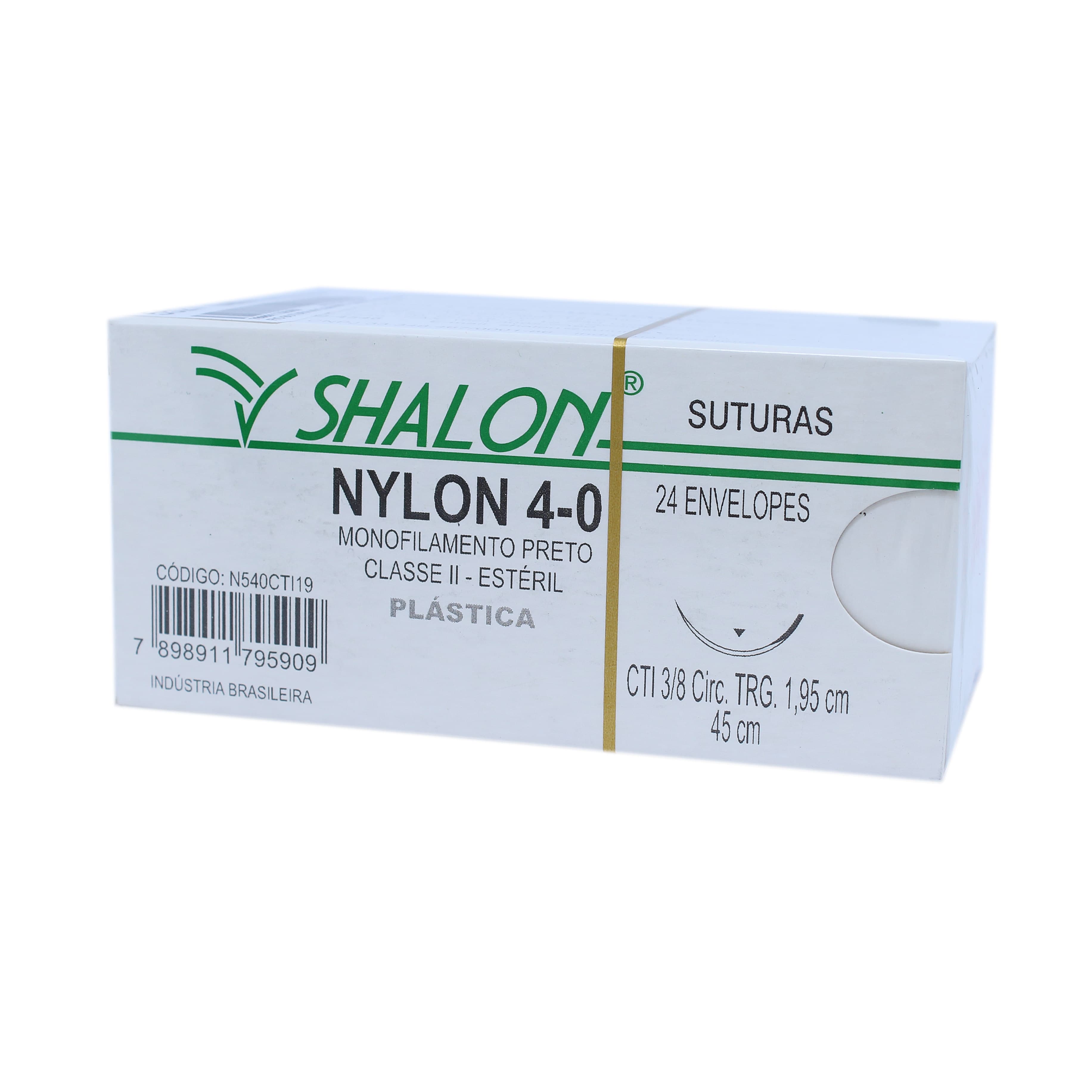 Fio Sutura Nylon Preto Cuticular Tam 4-0 45cm C/24un Shalon (4-0-45cm-Ag3/8cir.Trg1,95) - Portal do Médico