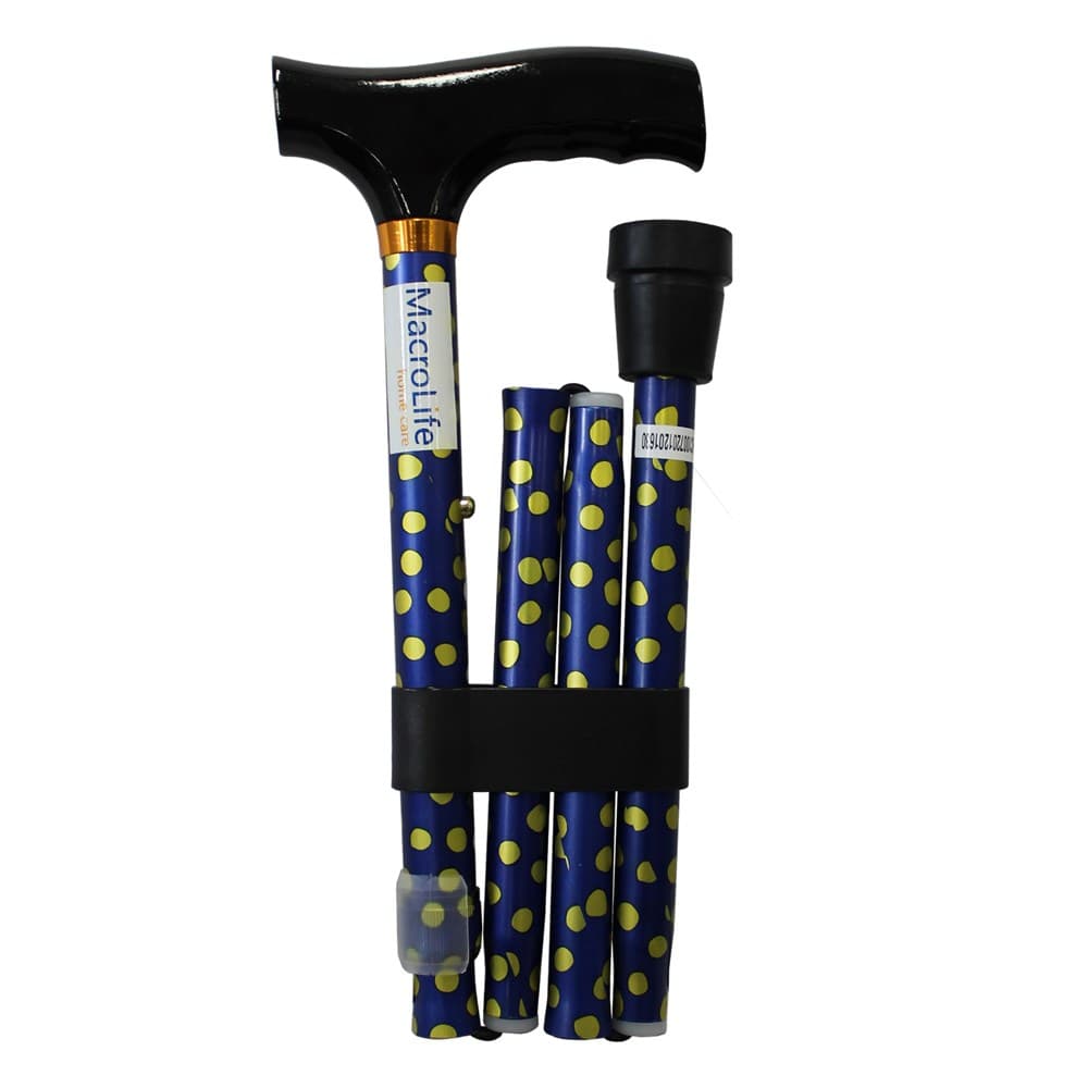 Bengala Aluminio Em T Dobravel Macrolife (Azul) - Portal do Médico