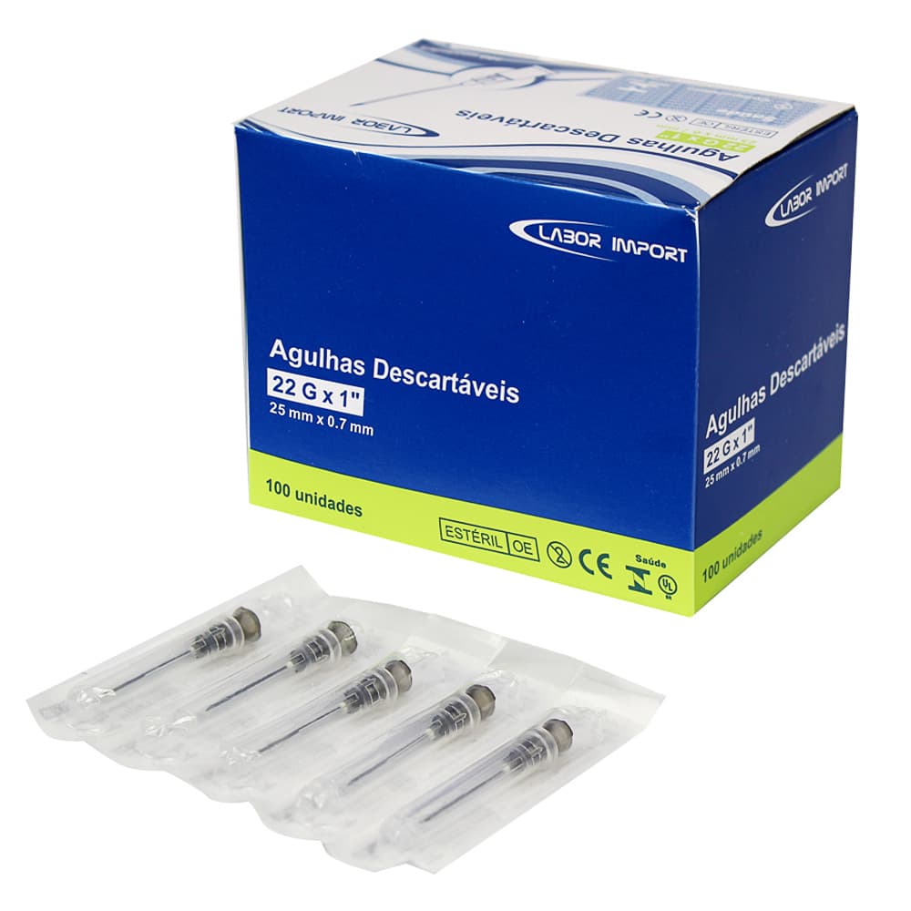 Agulha Descartável Hipodérmica C/100un Labor Import (25x0,7(Preta)) - Portal do Médico