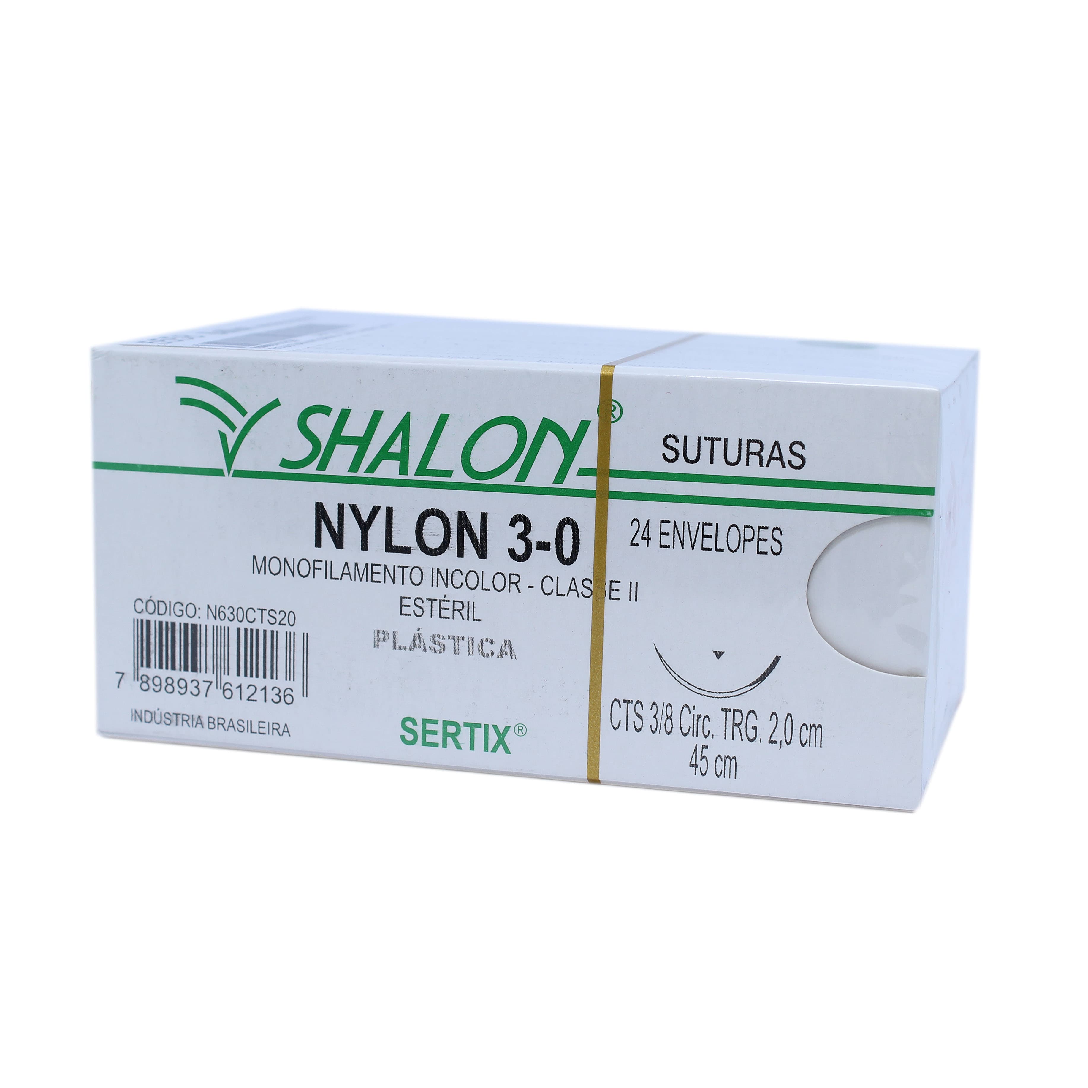 Fio Sutura Nylon Incolor Com 24 Unidades Fio 45cm (5-0-Ag-2,0cm3/8triangular) - Portal do Médico