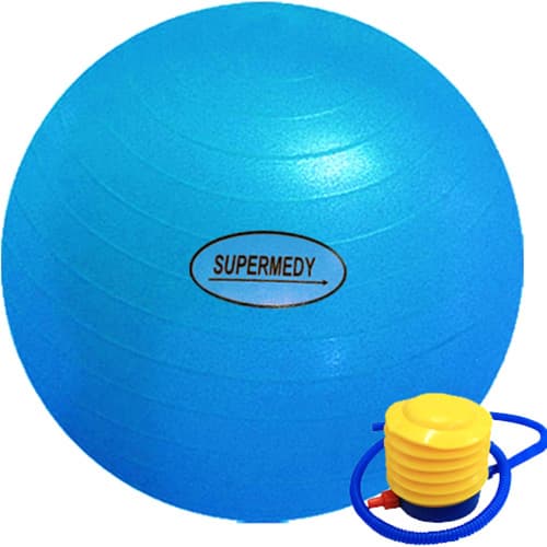 Bola Suíça Para Ginástica C/ Bomba Inflável 250kg Supermedy (65cm-Azul) - Portal do Médico