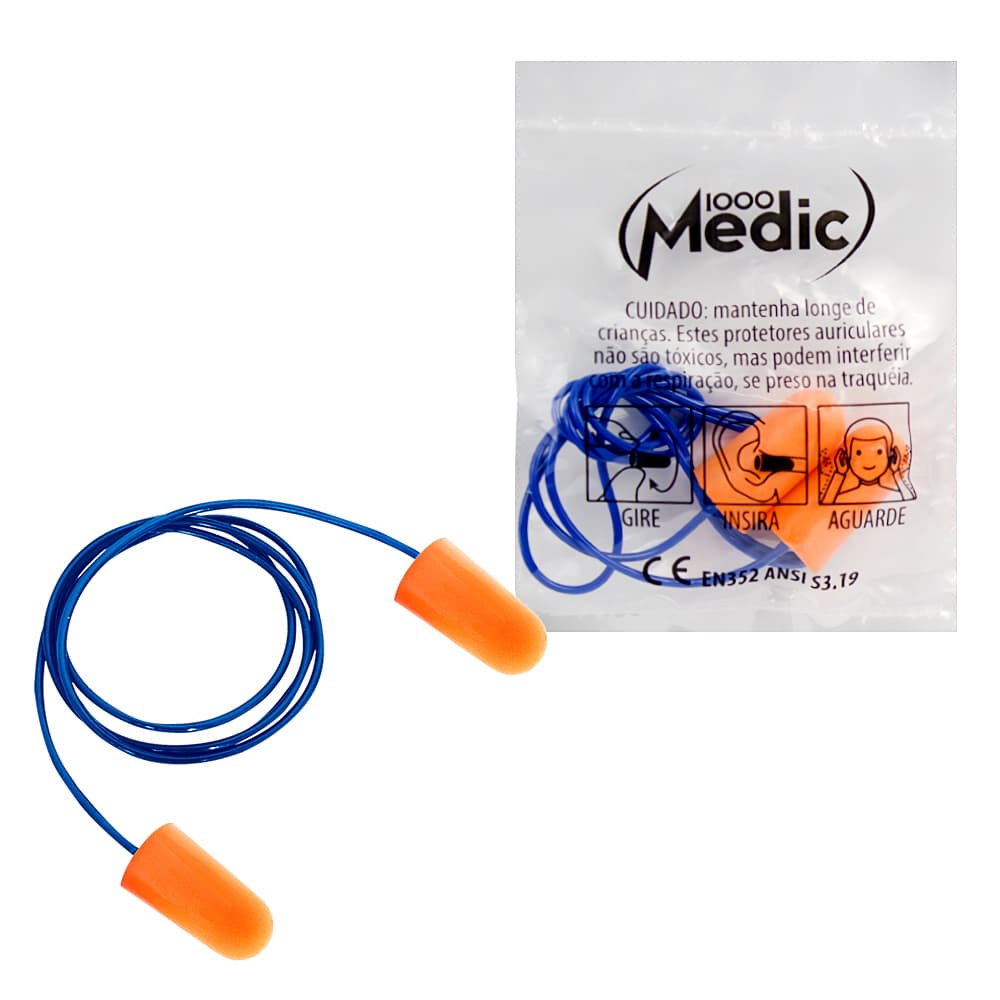 Protetor Auricular Tipo Plugue Com Cordao O Par 1000medic - Portal do Médico