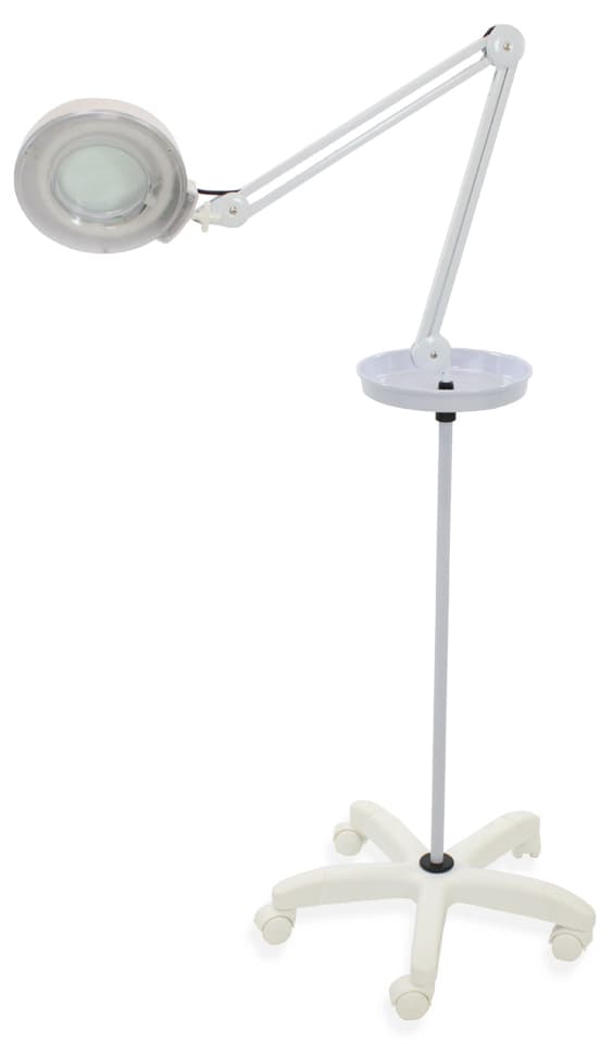 Lupa Articulada com Luz Fria e Pedestal - Com Bandeja - Arktus - Portal do Médico
