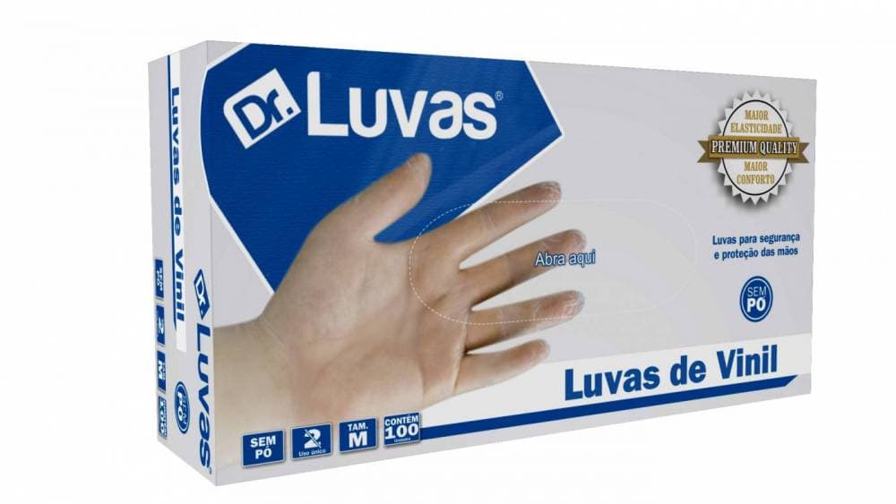 Luva de Vinil Sem Pó Cx c/ 50 Caixinhas - Dr. Luvas - ATA001242 - Portal do Médico
