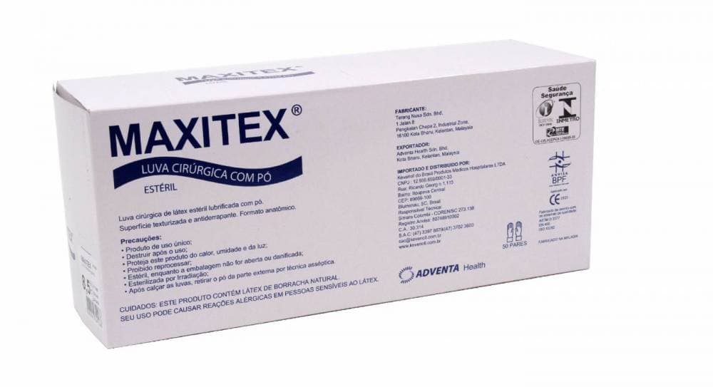 Luva Cirúrgica Estéril Com Talco Cx c/ 50 Pares - Maxitex - 001225 - Portal do Médico