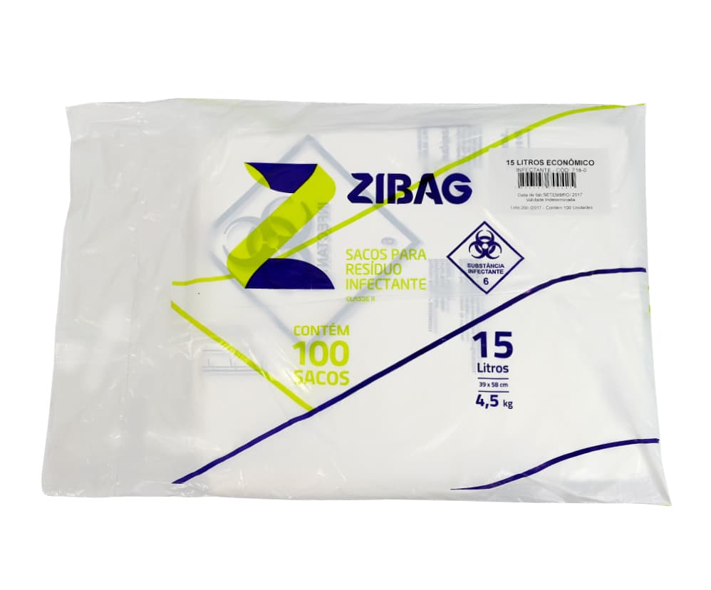 Saco De Lixo Hospitalar Branco 100 Unidades Azeplast (15l(39x58x25)) - Portal do Médico