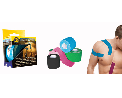 Kinesio Pauher Bandagem Elastica Tape 5cmx5m (Azul) - Portal do Médico