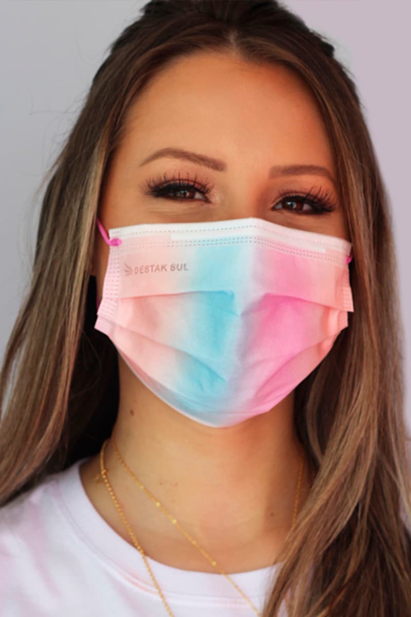 Máscara Cirúrgica Descartável Estampada Candy Color com Elástico Color Destak com 25 Unidades - Portal do Médico