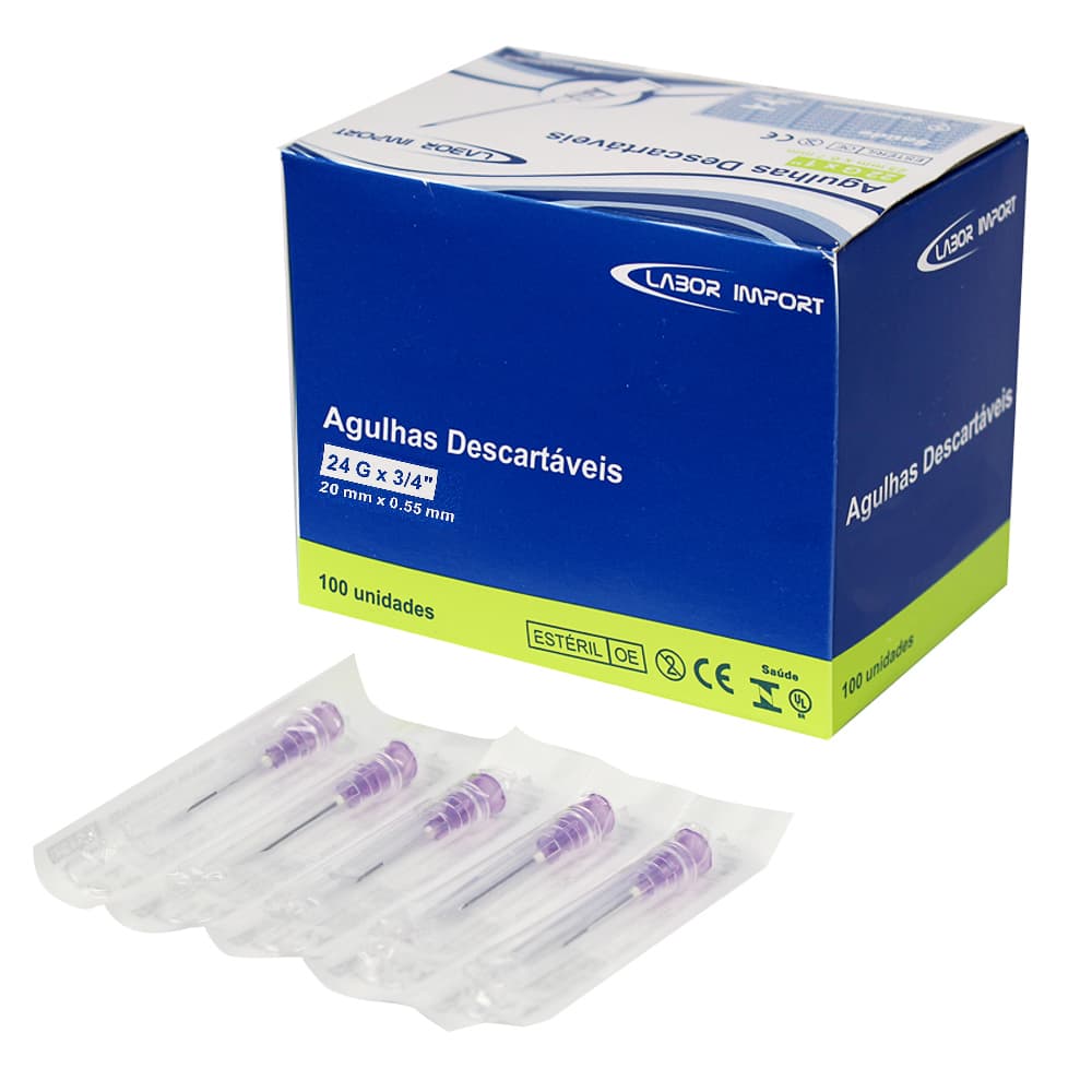 Agulha Descartável Hipodérmica C/100un Labor Import (20x0,55(Purpura)) - Portal do Médico