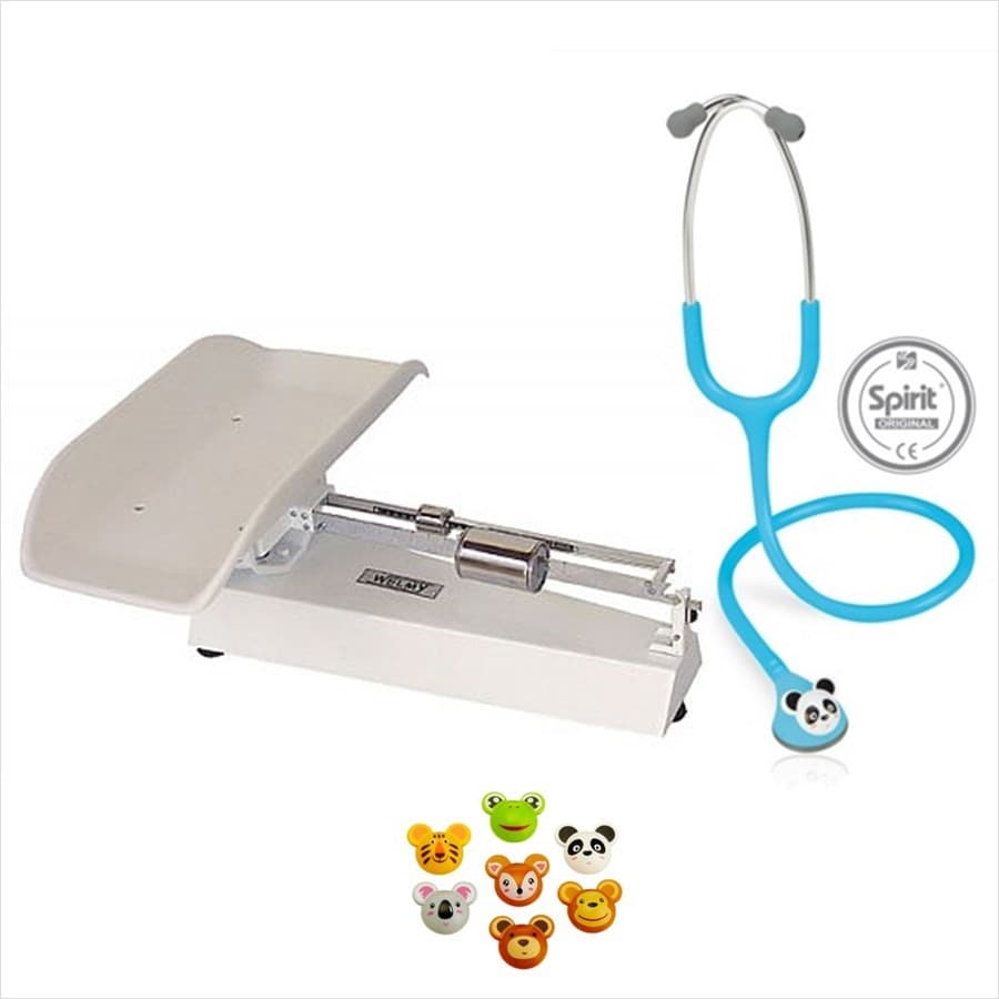 Combo Pediátrico Balança Infantil Mecânica Concha Injetada WELMY + - Portal do Médico