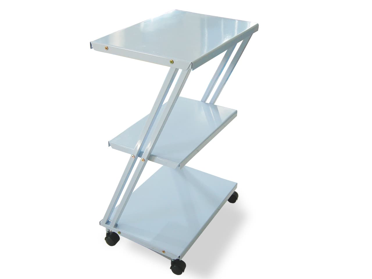 Mesa Auxiliar Metal Em Z 3 Gabinetes C/ Rodiz Arktus - Portal do Médico