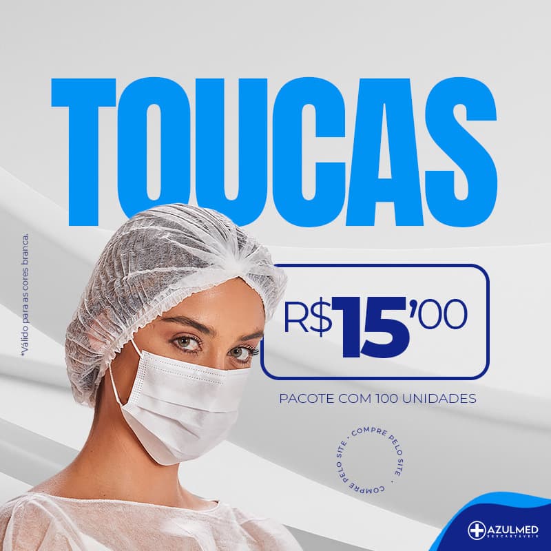 Touca Descartável Tnt Branco 10g Com 100 Unidades Azulmed - Portal do Médico