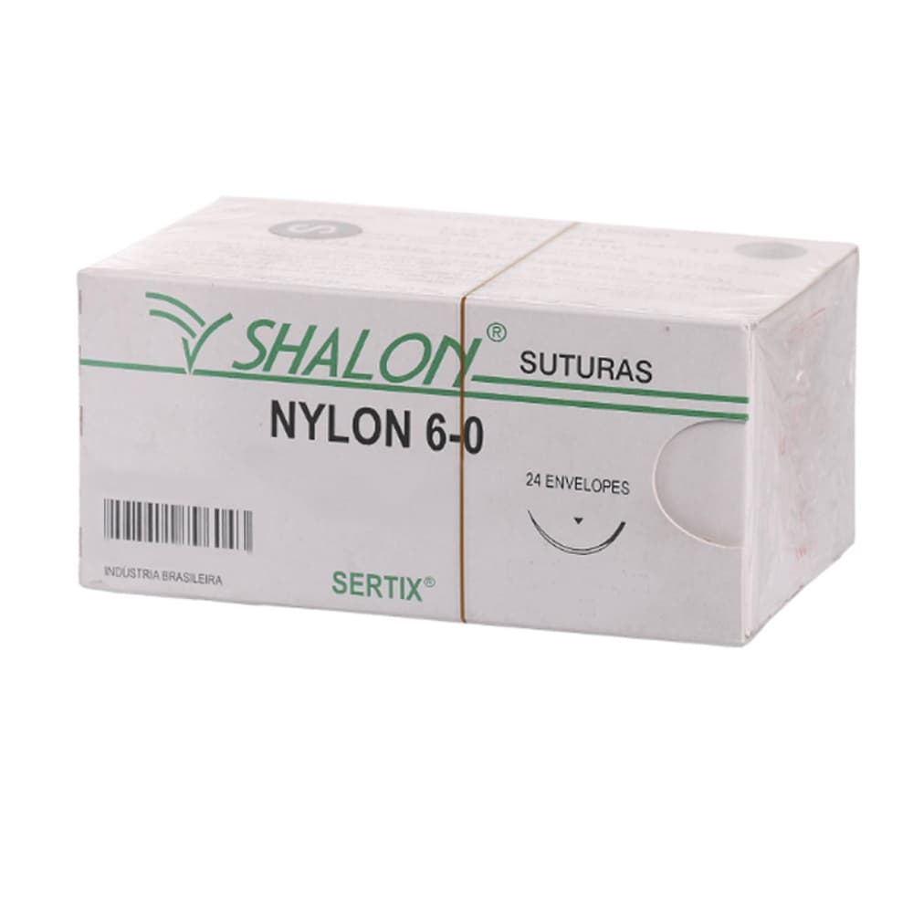 Fio Sutura Nylon Preto C/24 Unidades Fio 18cm (6-0-Ag-2,0cm2x1/2c) - Portal do Médico