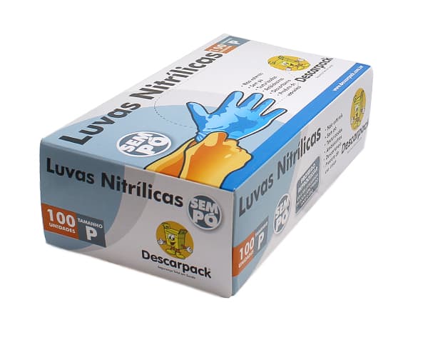 Luva Nitrílica Azul Sem Pó C/100un Descarpack (P) - Portal do Médico
