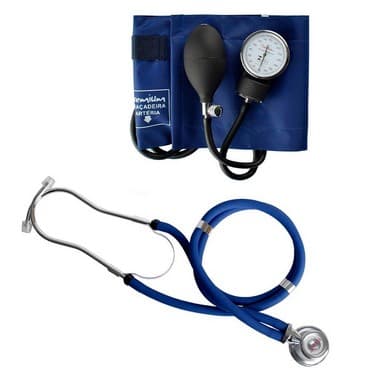 Esfigmomanômetro E Estetoscópio Rappaport Premium - Azul - Portal do Médico