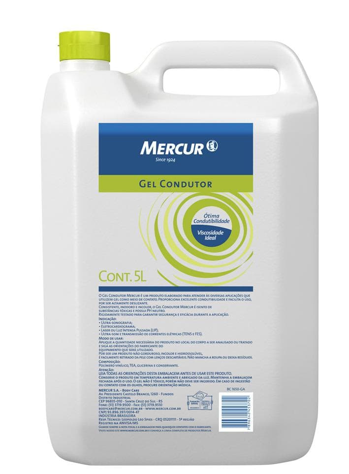 Gel Clinico Condutor Mercur (5000ml-Galão) - Portal do Médico
