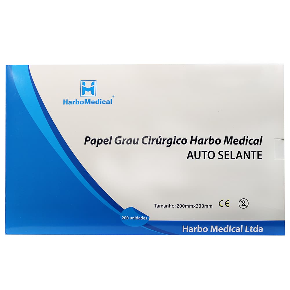 Papel Grau Cirurgico Auto Selante Com 200 Unidades Harbo (20cmx33cm) - Portal do Médico